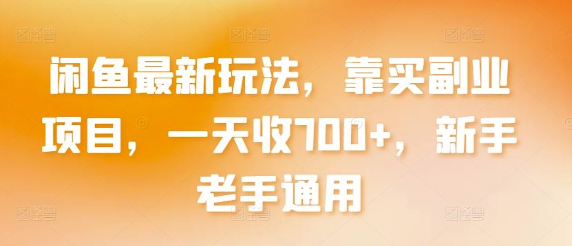 闲鱼最新玩法，靠买副业项目，一天收700+，新手老手通用【揭秘】-928网创