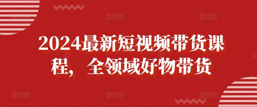 2024最新短视频带货课程，全领域好物带货-928网创