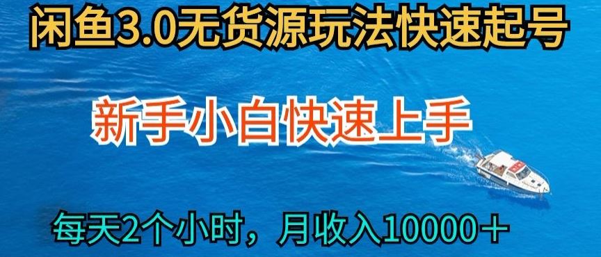 2024最新闲鱼无货源玩法，从0开始小白快手上手，每天2小时月收入过万【揭秘】-928网创