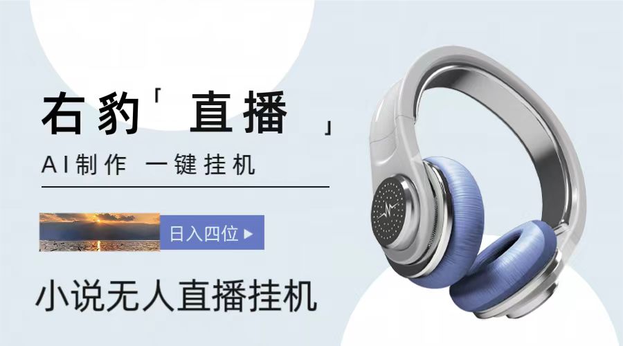 右豹小说无人直播挂机吸金项目，简单易行收益稳定， 月入1000+-928网创