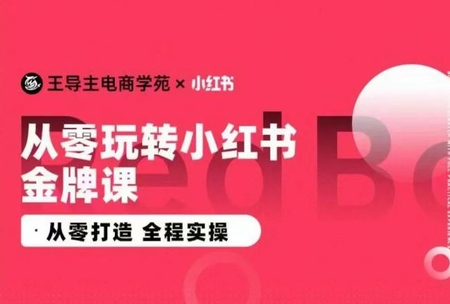 王导主·小红书电商运营实操课，​从零打造  全程实操-928网创