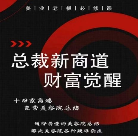 总裁新商道(美业老板必修课)，通俗易懂的美容院总结，解决美容院各种疑难杂症-928网创