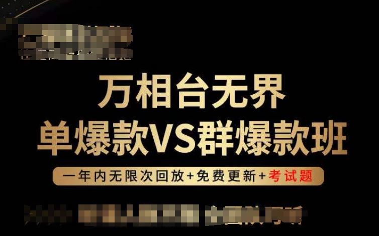 万相台无界单爆款VS群爆款班，选择大于努力，让团队事半功倍!-928网创
