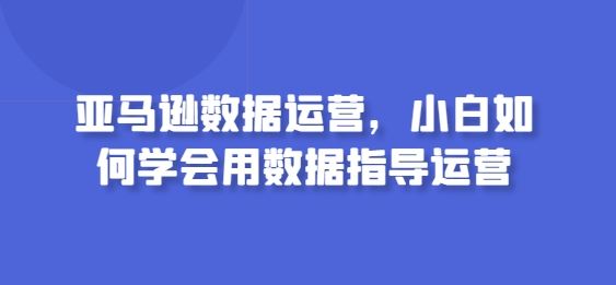 亚马逊数据运营，小白如何学会用数据指导运营-928网创