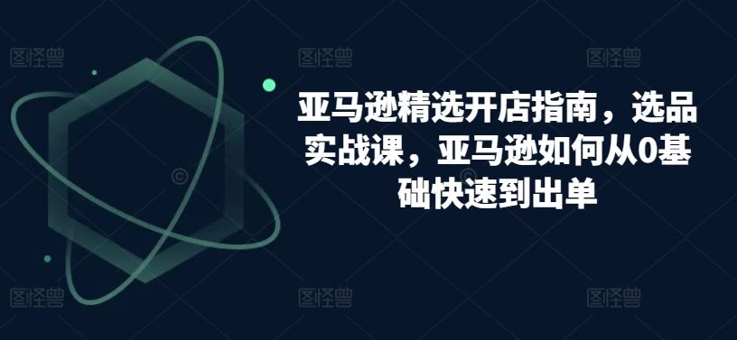 亚马逊精选开店指南，选品实战课，亚马逊如何从0基础快速到出单-928网创