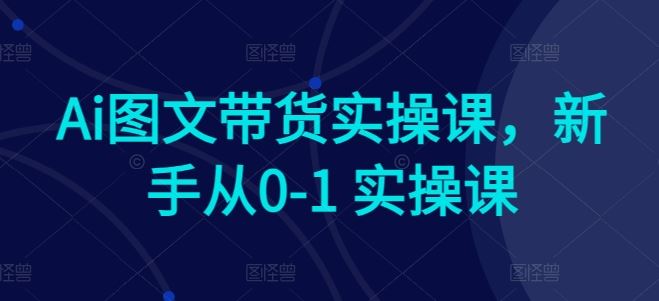 Ai图文带货实操课，新手从0-1 实操课-928网创