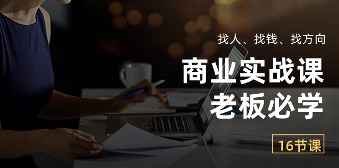 商业实战课【老板必学】：找人、找钱、找方向（16节课）-928网创