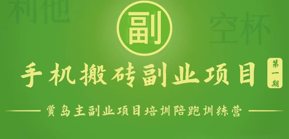 手机搬砖小副业项目训练营1.0，能用手机做的简单小副业-928网创