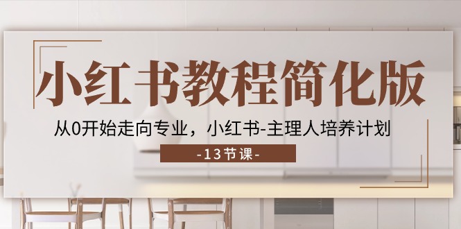 小红书教程简化版，从0开始走向专业，小红书主理人培养计划 (13节)-928网创