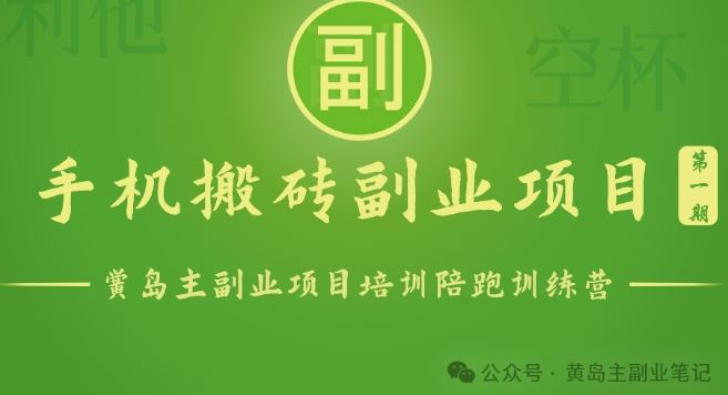 手机搬砖小副业项目训练营1.0，实测1小时收益50+，一部手机轻松日入100+-928网创