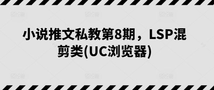 小说推文私教第8期，LSP混剪类(UC浏览器)-928网创