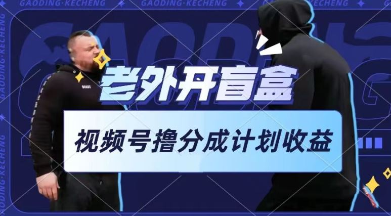 老外开盲盒视频，撸视频号分成计划收益，每天只需一小时，新手小白轻松上手【揭秘】-928网创