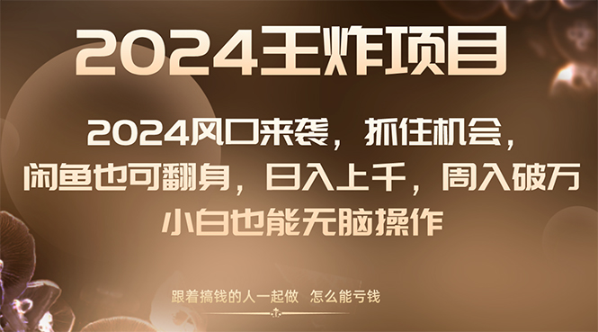 （8401期）2024风口项目来袭，抓住机会，闲鱼也可翻身，日入上千，周入破万，小白…-928网创