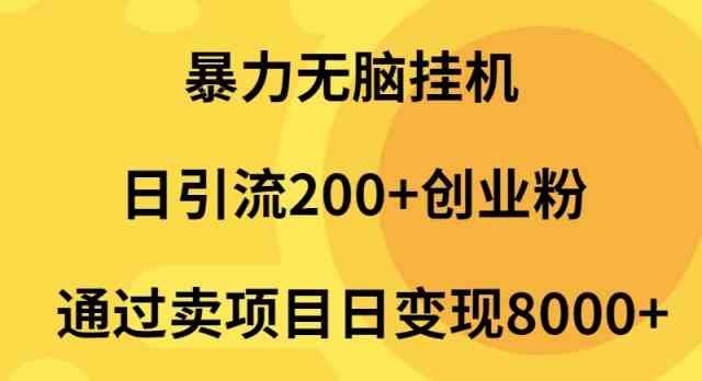 （9788期）暴力无脑挂机日引流200+创业粉通过卖项目日变现2000+-928网创