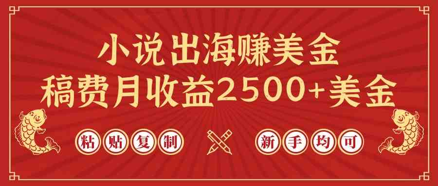 （9765期）小说出海赚美金，稿费月收益2500+美金，仅需chatgpt粘贴复制，新手也能玩转-928网创