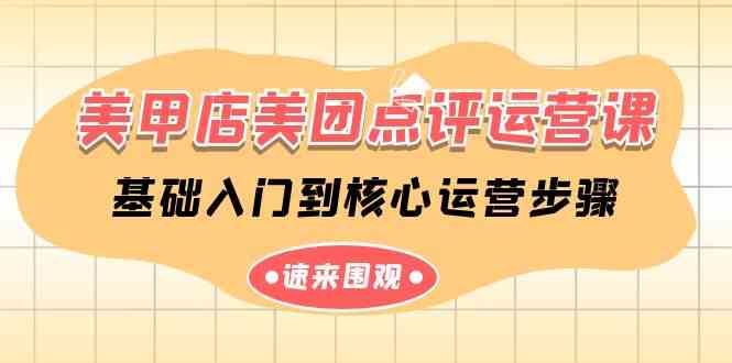 （9816期）美甲店-美团点评运营课，基础入门到核心运营步骤（14节课）-928网创