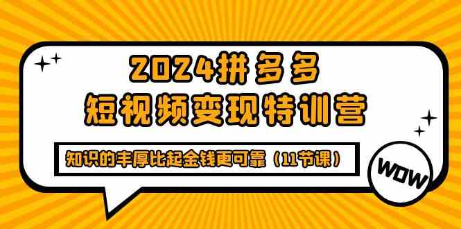 （9817期）2024拼多多短视频变现特训营，知识的丰厚比起金钱更可靠（11节课）-928网创