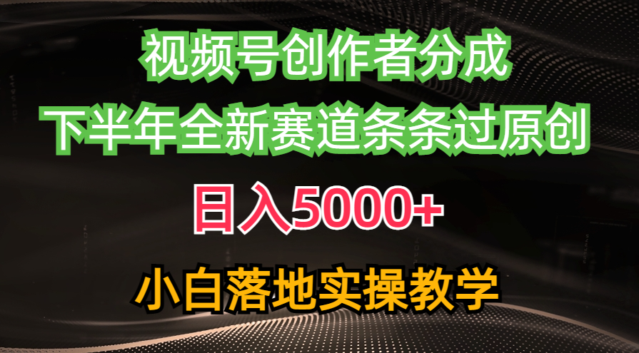 （10294期）视频号创作者分成最新玩法，日入5000+  下半年全新赛道条条过原创，小…-928网创