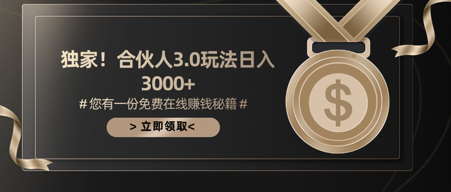 （10727期）游戏合伙人3.0，日入3000+，无限扩大的蓝海项目-928网创