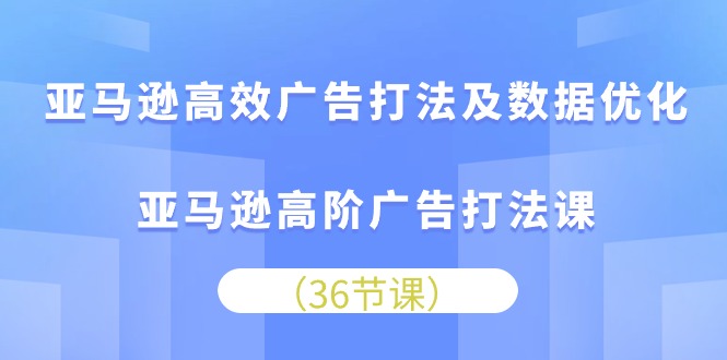 （10649期）亚马逊高效广告打法及数据优化，亚马逊高阶广告打法课-928网创