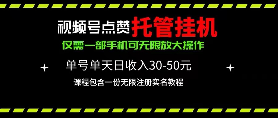 （10644期）视频号点赞托管挂机，单号单天利润30~50，一部手机无限放大（附带无限…-928网创