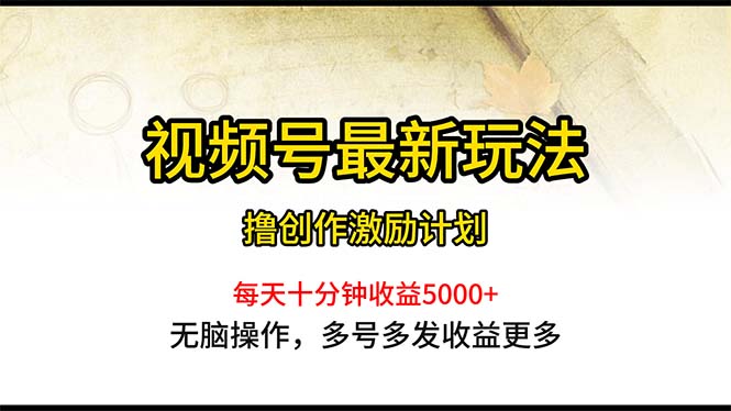 （10591期）视频号最新玩法，每日一小时月入5000+-928网创