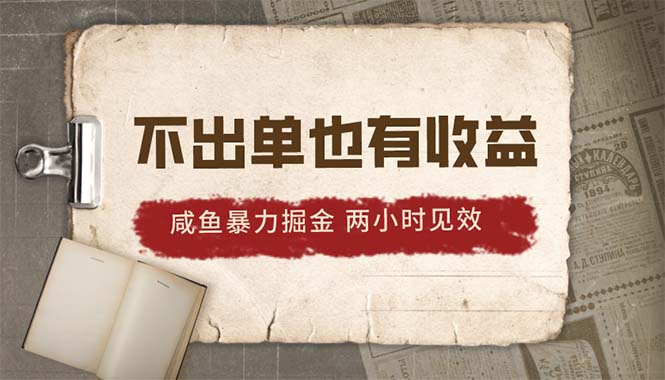 （10562期）2024咸鱼暴力掘金，不出单也有收益，两小时见效，当天突破500+-928网创