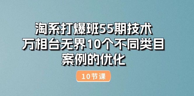 （10996期）淘系打爆班55期技术：万相台无界10个不同类目案例的优化（10节）-928网创