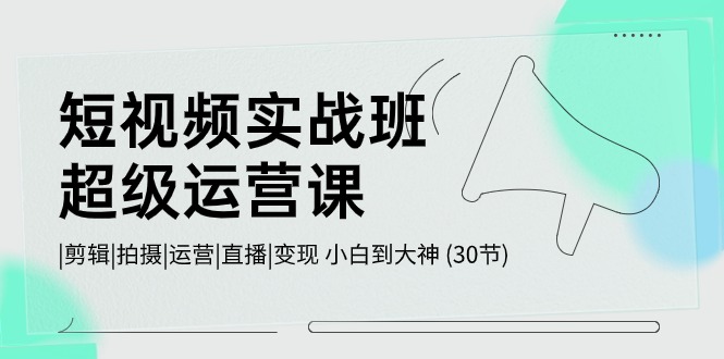 （10836期）短视频实战班-超级运营课，|剪辑|拍摄|运营|直播|变现 小白到大神 (30节)-928网创