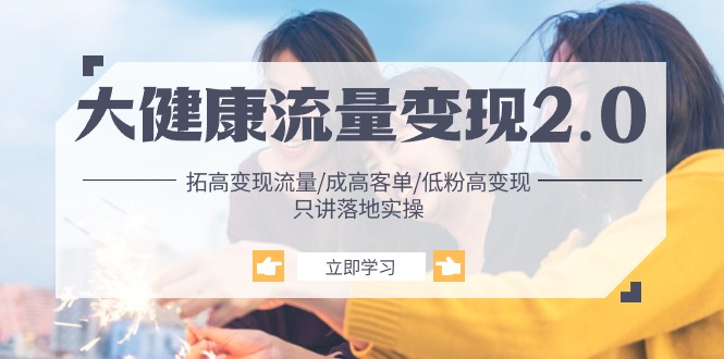 （10871期）大健康 流量 变现2.0：拓高变现 流量/成高客单/低粉高变现/只讲落地实战-928网创