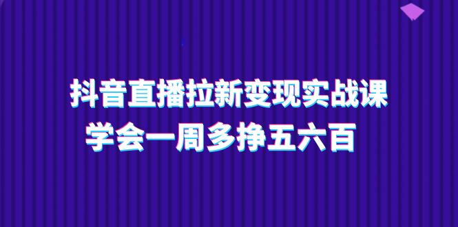 （11254期）抖音直播拉新变现实操课，学会一周多挣五六百（15节课）-928网创