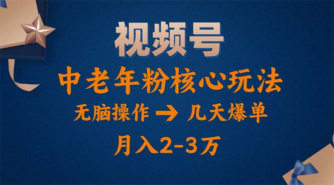 （11288期）视频号火爆玩法，高端中老年粉核心打法，无脑操作，一天十分钟，月入两万-928网创
