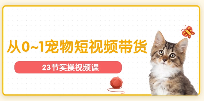 （11086期）宠物行业从0~1宠物短视频带货实操课（23节课）-928网创