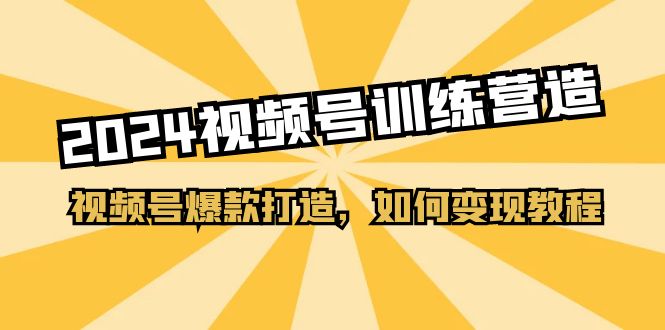 （11135期）2024视频号训练营，视频号爆款打造，如何变现教程（20节课）-928网创