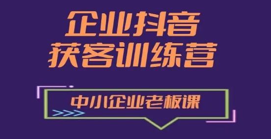 企业抖音营销获客增长训练营，中小企业老板必修课-928网创