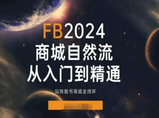 2024Faceboo商城自然流(从入门到精通)，玩转脸书商城全闭环-928网创