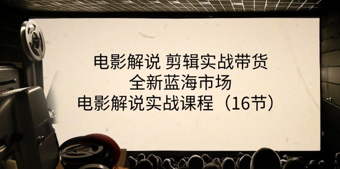 电影解说剪辑实战带货全新蓝海市场，电影解说实战课程（16节）-928网创