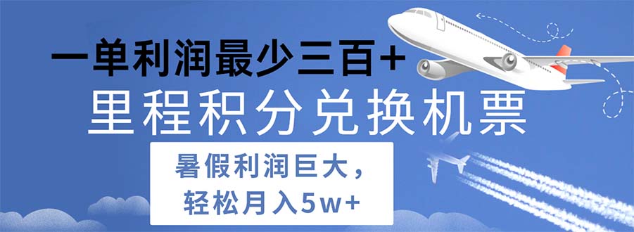 （11385期）2024暑假利润空间巨大的里程积分兑换机票项目，每一单利润最少500-928网创