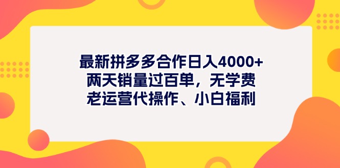 （11410期）最新拼多多项目日入4000+两天销量过百单，无学费、老运营代操作、小白福利-928网创