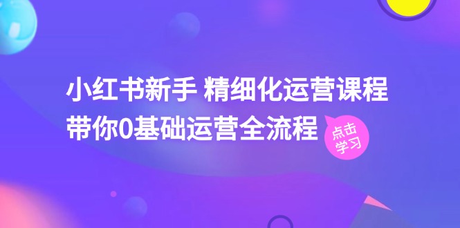 （11417期）小红书新手 精细化运营课程，带你0基础运营全流程（41节视频课）-928网创