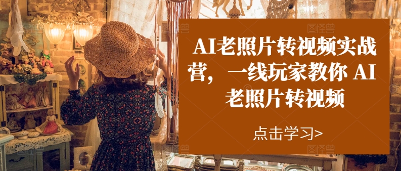 （11477期）AI老照片转视频实操训练营，一线玩家教你AI老照片转视频-928网创