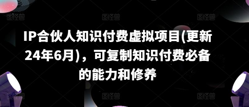 IP合伙人知识付费虚拟项目(更新24年6月)，可复制知识付费必备的能力和修养-928网创