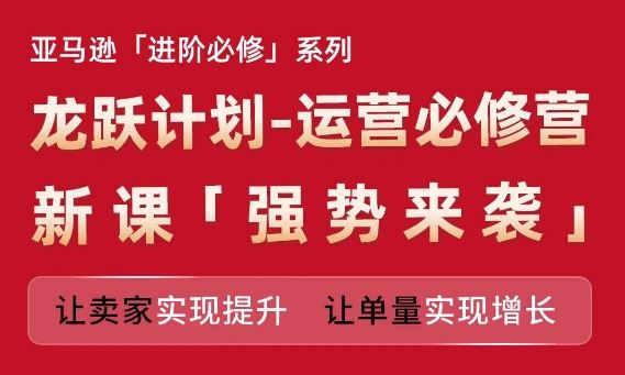 亚马逊进阶必修系列，龙跃计划-运营必修营新课，让卖家实现提升 让单量实现增长-928网创