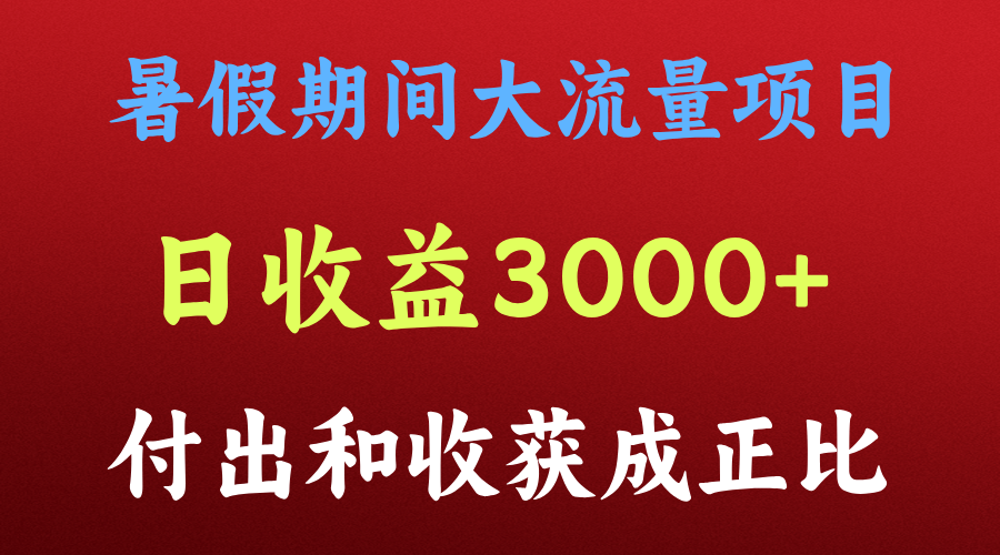 一天收益3000+，暑假期间， 这个项目才是真火-928网创