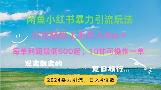 （11650期）2024暑假赚钱项目小红书咸鱼暴力引流，简单无脑操作，每单利润500+，…-928网创