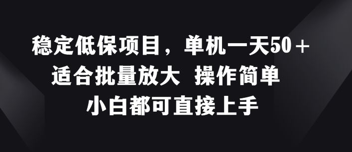 稳定低保项目，单机一天50+适合批量放大 操作简单 小白都可直接上手【揭秘】-928网创