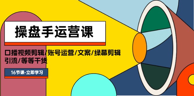 （11803期）操盘手运营课程：口播视频剪辑/账号运营/文案/绿幕剪辑/引流/干货/16节-928网创