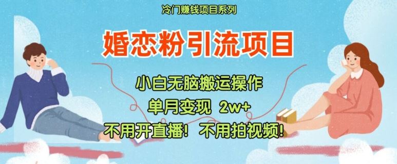 小红书婚恋粉引流，不用开直播，不用拍视频，不用做交付【揭秘】-928网创