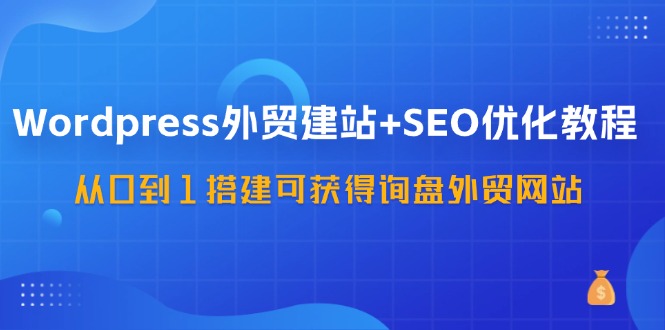 WordPress外贸建站+SEO优化教程，从0到1搭建可获得询盘外贸网站（57节课）-928网创