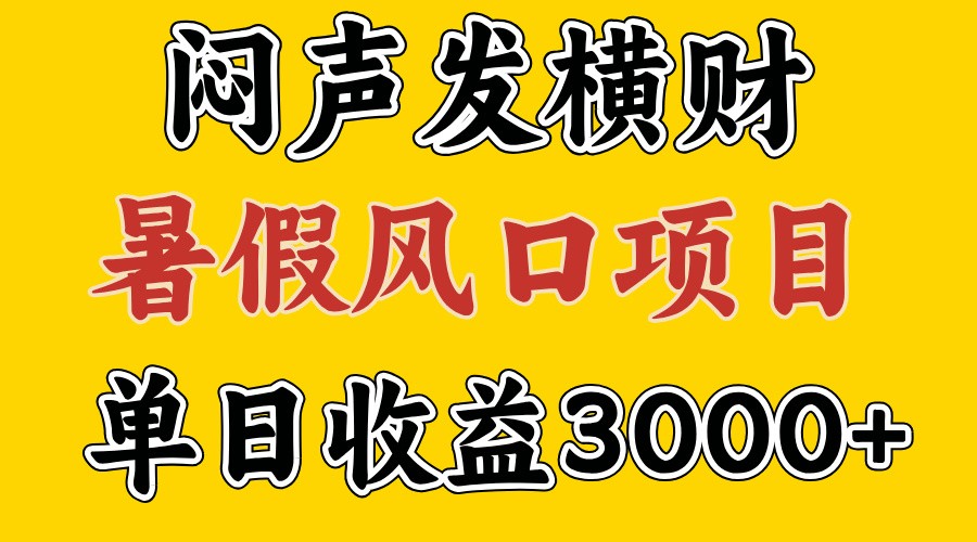 30天赚了7.5W 暑假风口项目，比较好学，2天左右上手-928网创